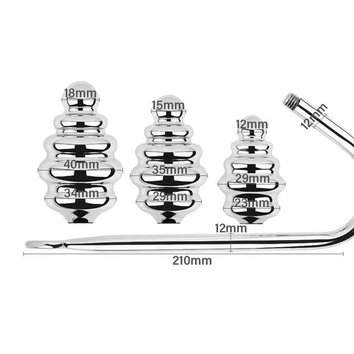 8826 Screw-in Anal GreatBenefit Set Ribbed Hook 1015